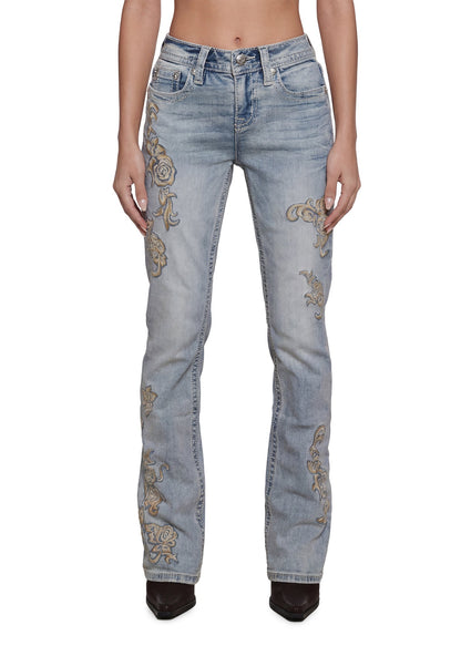 Anora Floral Flare Jeans 32"