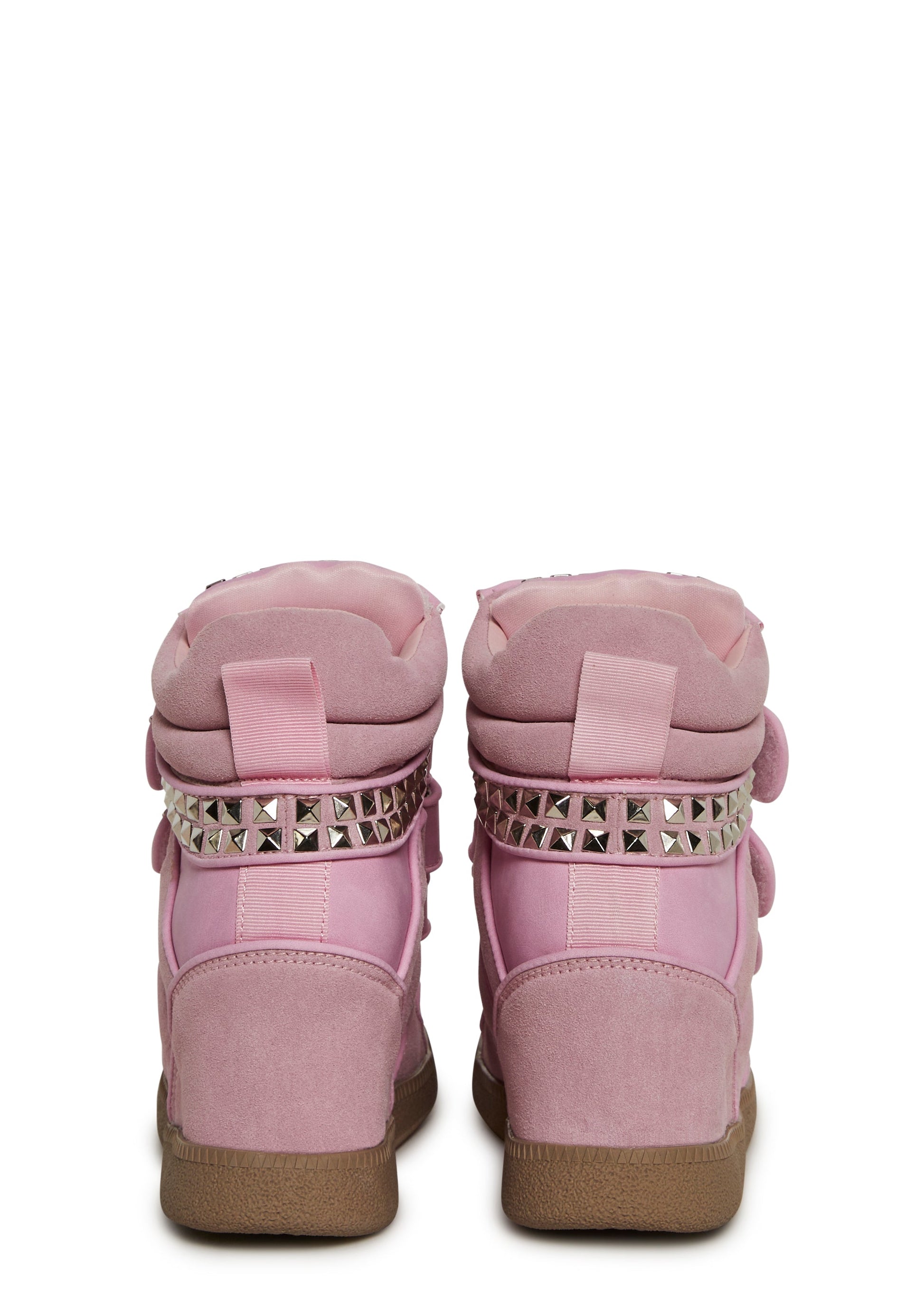 Ambient Wedge Sneakers With Studs - Pink