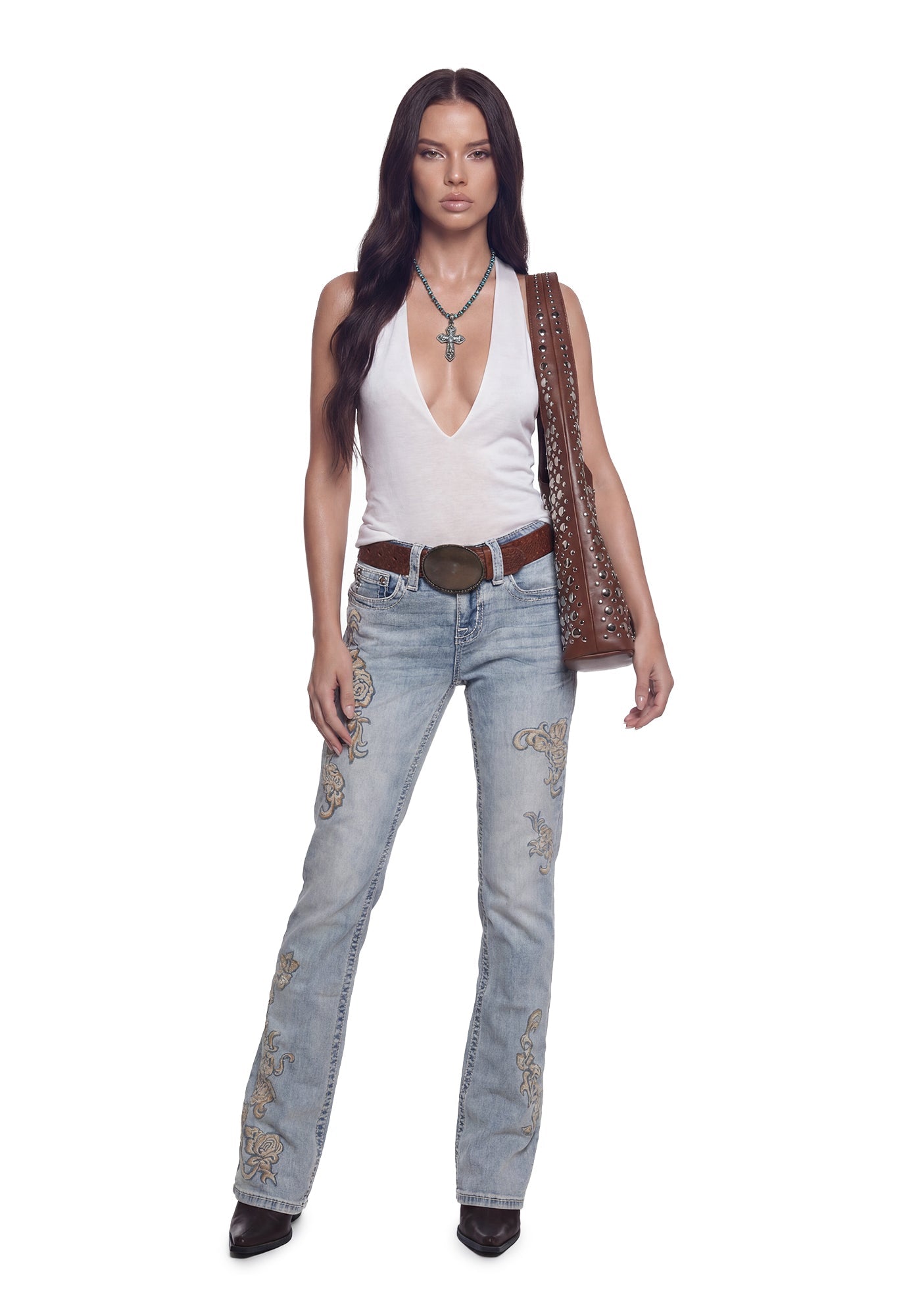 Anora Floral Flare Jeans 32"
