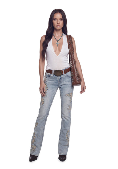 Anora Floral Flare Jeans 32"