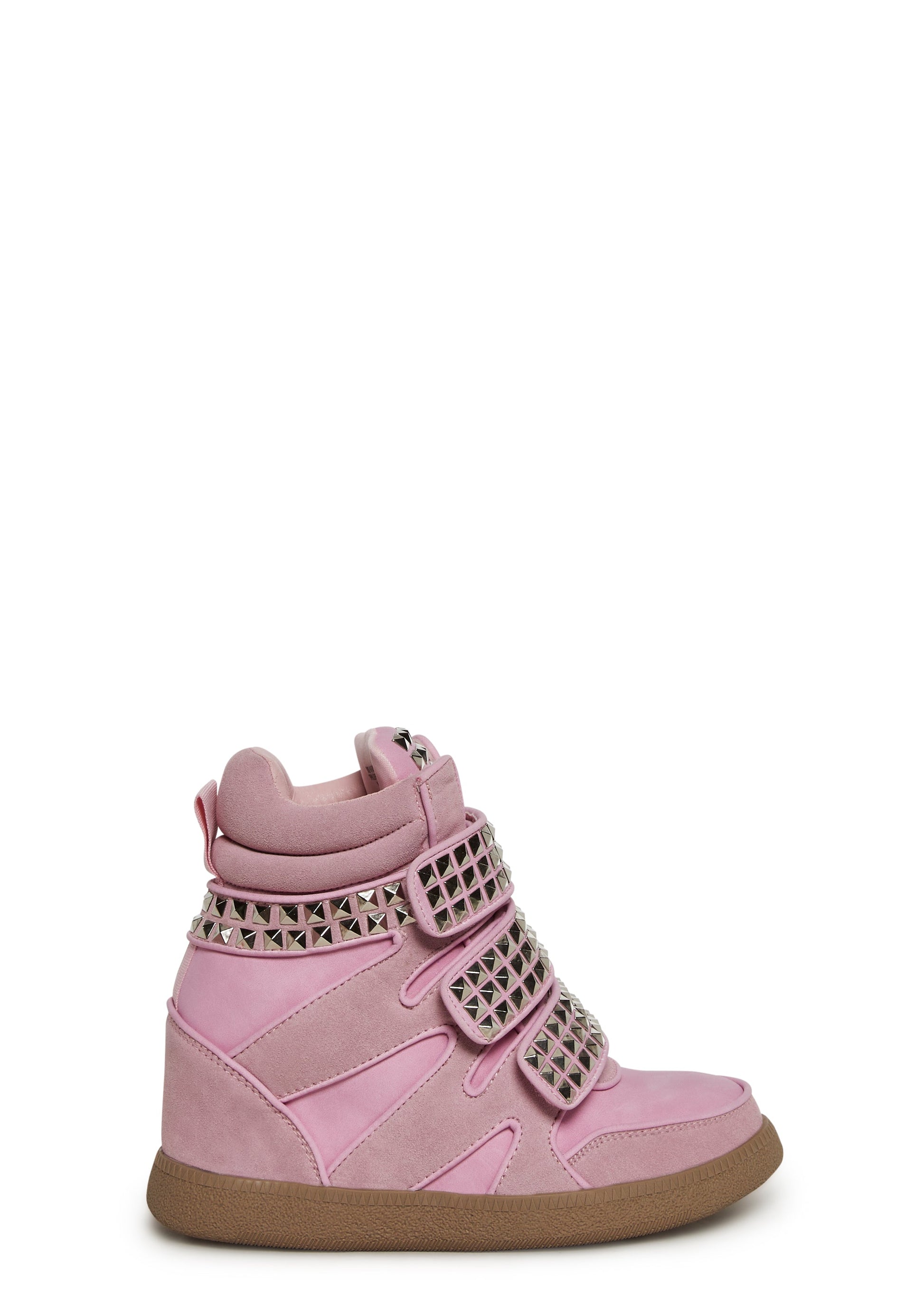 Ambient Wedge Sneakers With Studs - Pink