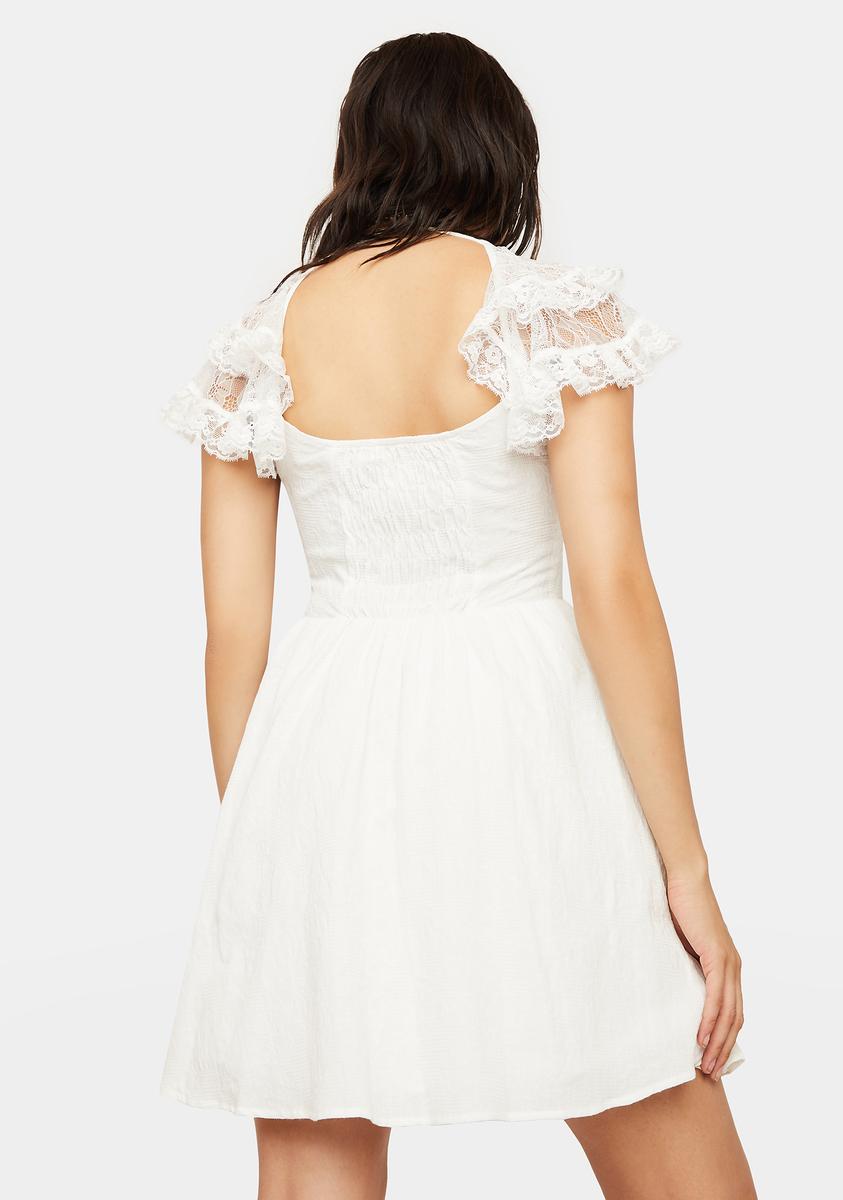 Angelic Beauty White Cross Mini Dress