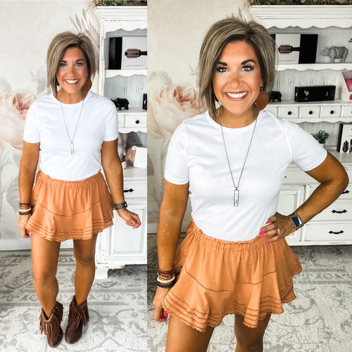 Look So Cute Skort - Terracotta