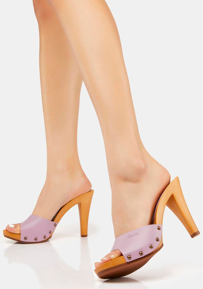 Antonella Lilac Vegan Leather Heels