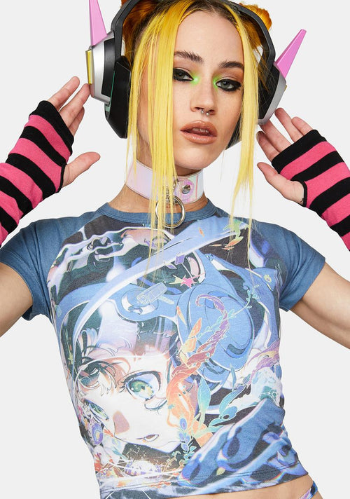 Anime Print Baby Tee