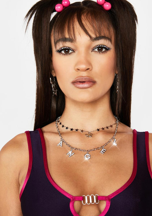 An Angel Among Us Layered Charm Choker