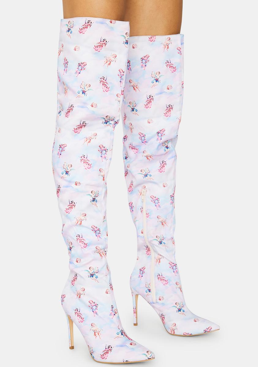 Angel Bad Attitude Knee High Boots