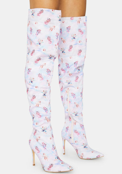 Angel Bad Attitude Knee High Boots