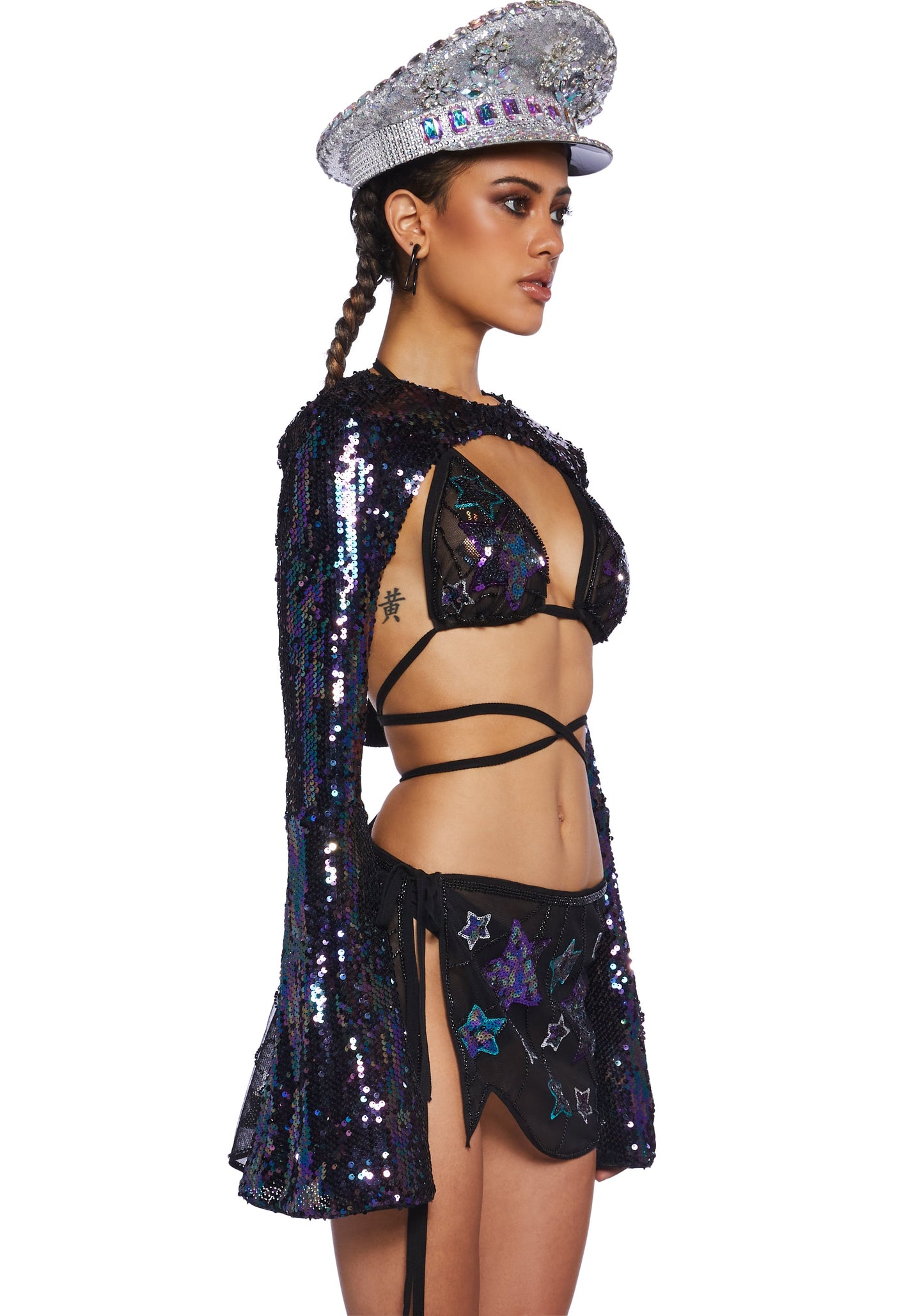 Apocalyptic Rodeo Sequin Shrug - Black