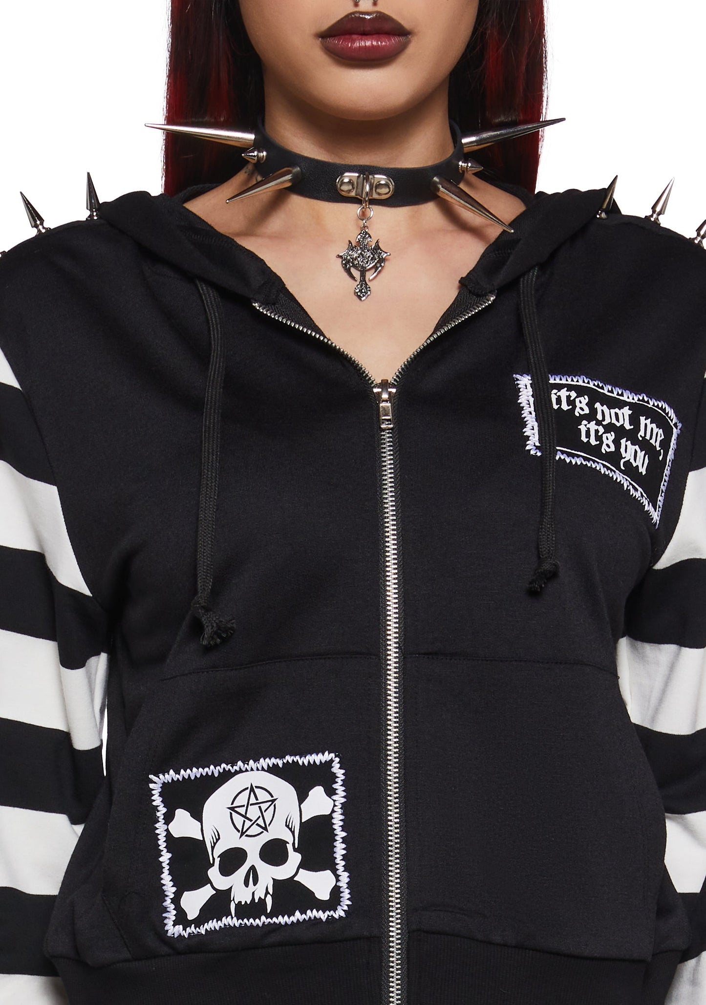 Anger Mismanagement Striped Hoodie
