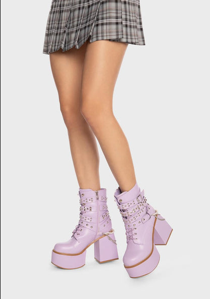 Amethyst Bling Darling Platform Boots