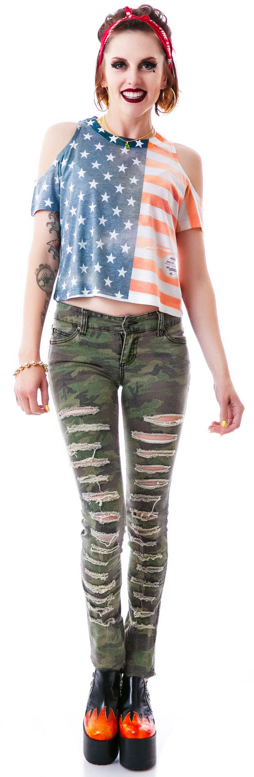Americana Off The Shoulder Tee
