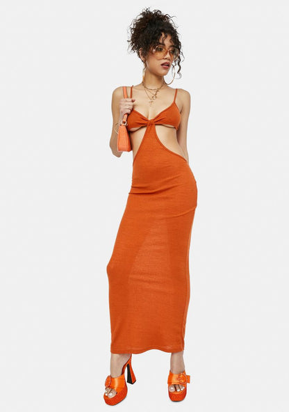 Amber Check My Style Cut Out Maxi Dress