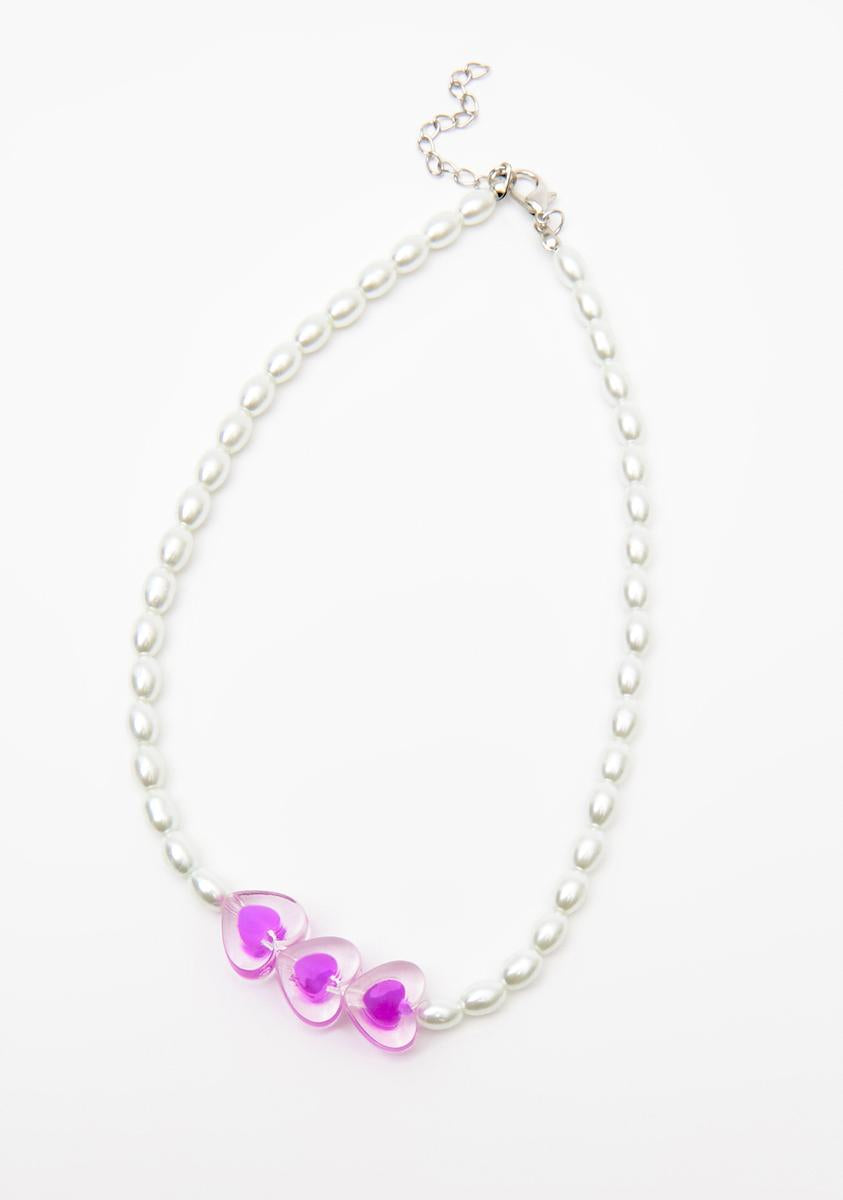 Amethyst Long Lost Love Pearl Necklace Set