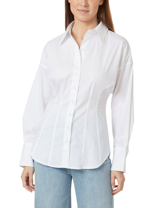 fitted waist button down shirt