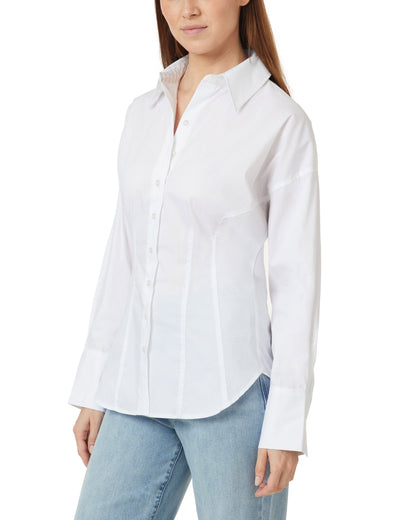 fitted waist button down shirt