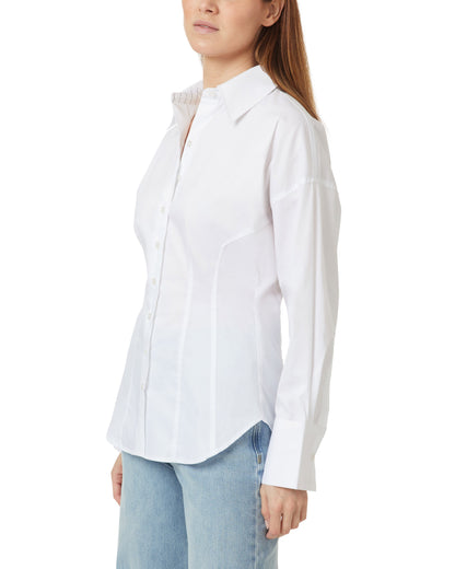 fitted waist button down shirt