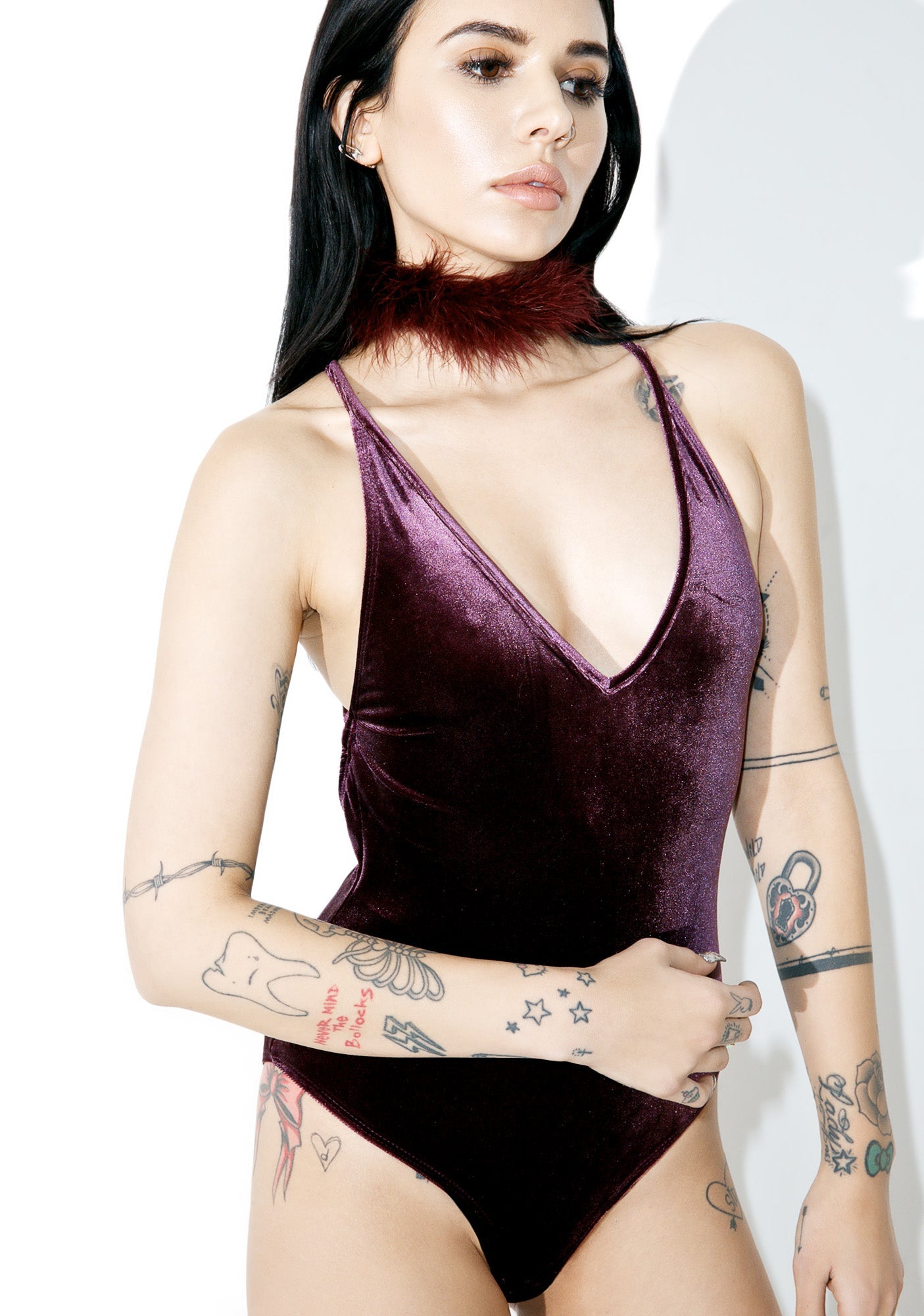 Amethyst Velvet Bodysuit