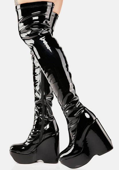 Amalfi Patent Thigh-High Boots