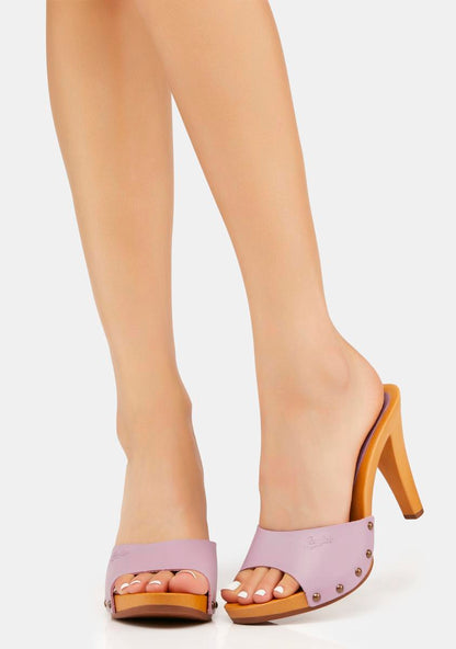 Antonella Lilac Vegan Leather Heels