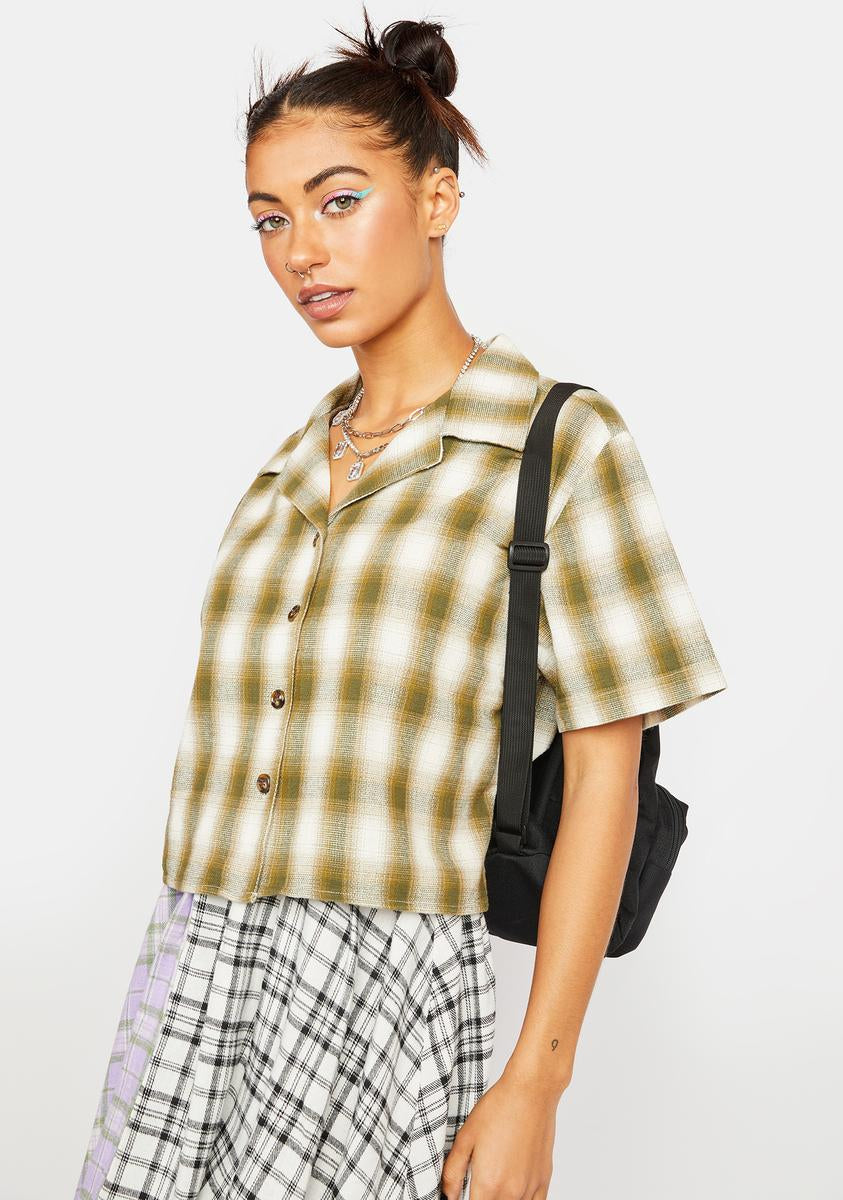 Angel Checked Crop Shirt