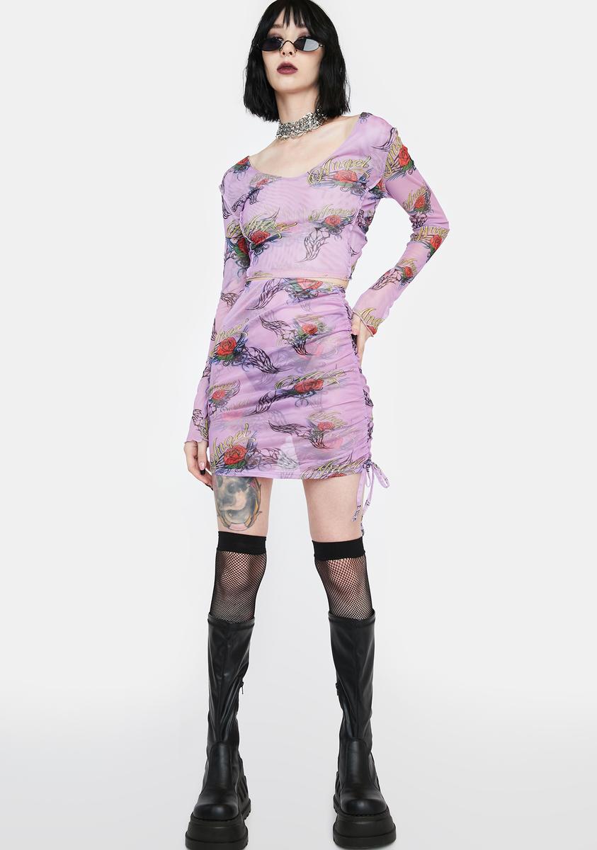 Angel Rose Ruched Mini Skirt