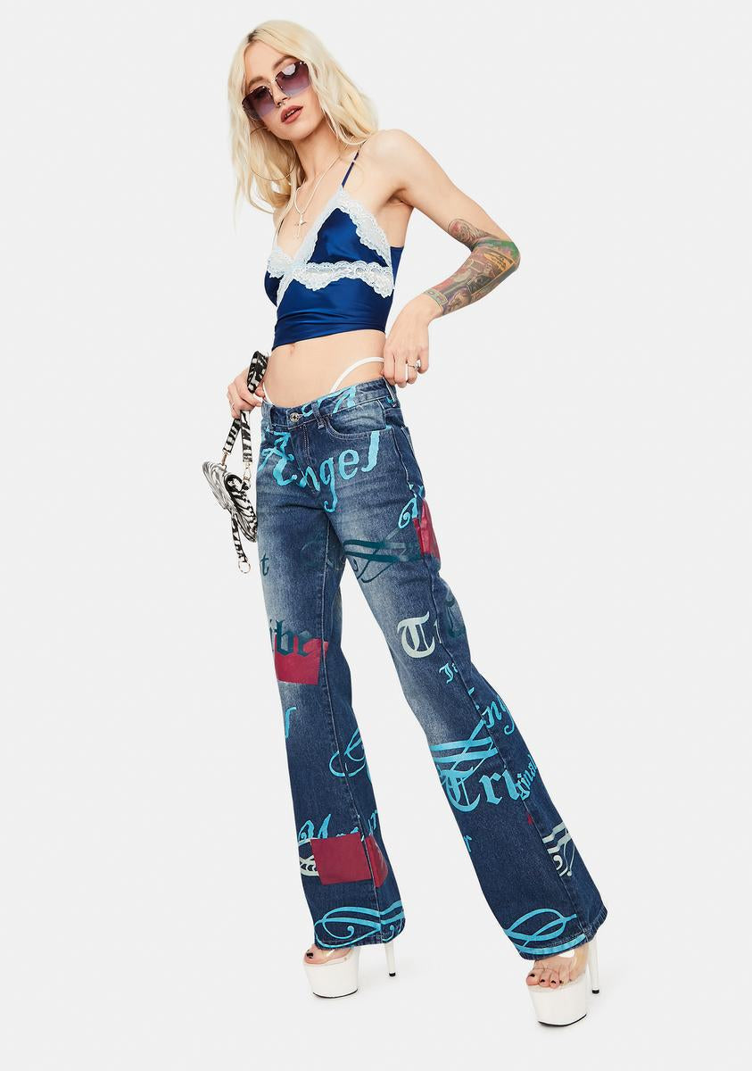 Angel Distressed Low Rise Boyfriend Jeans